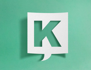 Speech bubble with letter K