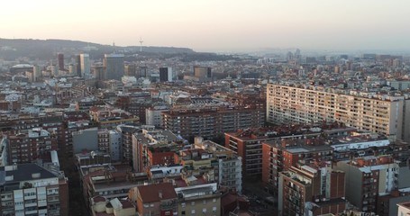 Obraz na płótnie Canvas Aerial view in Barcelona. City of Catalonia. Spain. Drone Photo