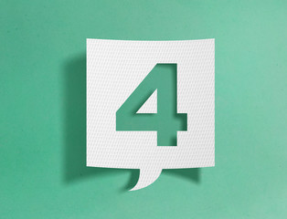 Speech bubble with number 4