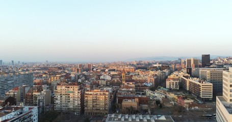 Fototapeta na wymiar Aerial view in Barcelona. City of Catalonia. Spain. Drone Photo