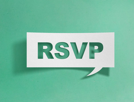 Speech bubble with rsvp message