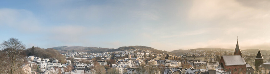 Fototapeta na wymiar Panorama der Stadt Olpe im Sauerland