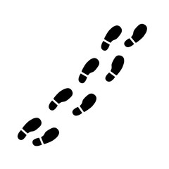 Modern design shoes foot step icon on white background
