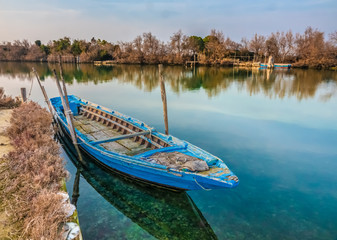 Obraz premium Torcello (Torcellum) a sparsely populated island at the northern end of the Venetian Lagoon near Burano, Venice, Veneto, north-eastern Italy. IIt was the parent island from which Venice was populated.