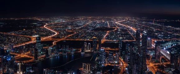 Foto auf Acrylglas Bird view of Dubai skyline at magic hour © hit1912