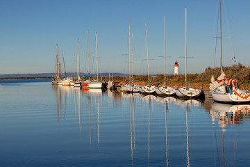 Embouchure du canal du midi a la pointe des Onglous - Marseillan en Occitanie - Herault