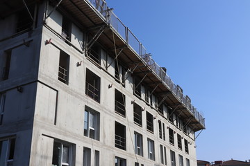 Fototapeta premium CHANTIER DE CONSTRUCTION D'UN IMMEUBLE EN BETON