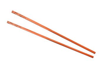 Bamboo chopsticks isolated on white