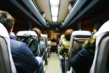 [日本] 夜のバス車内 (No.1465)