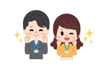 Illustration of motivated employees