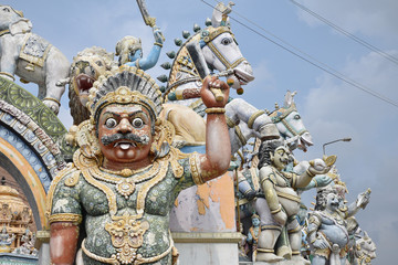 Divinités d'un temple hindou du Tamil Nadu, Inde du Sud