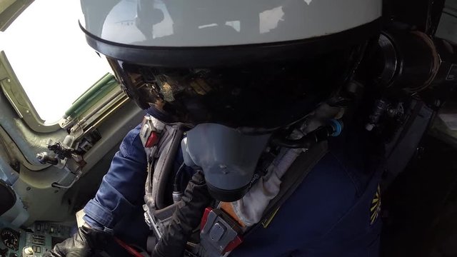 Camera on the pilot's helmet