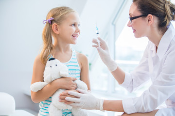 little girl is sick