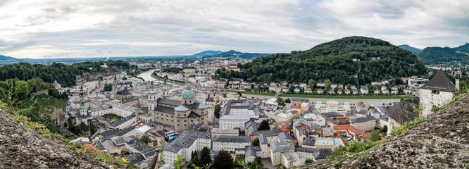 Fototapeta na wymiar Panoramic view of the city of Salzburg, Salzburg, Austria