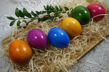 Beautiful colorful easter eggs - Easter tradition