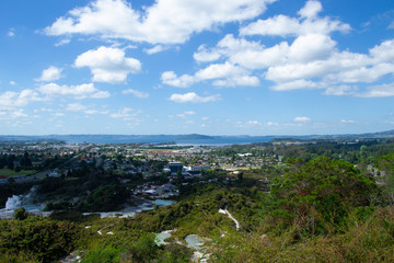 Fototapeta na wymiar panoramic view of the rotorua city in new zealand