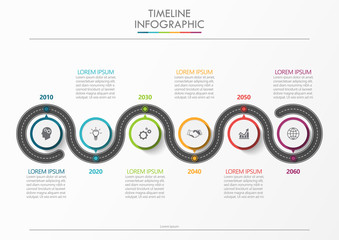 Business road map timeline infographic icons designed for abstract background template milestone element modern diagram process technology digital marketing data presentation chart Vector illustration