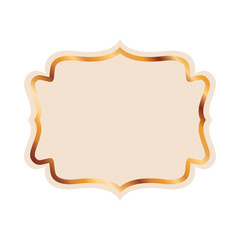 elegant frame golden isolated icon