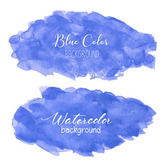 Naklejka na ściany i meble Blue abstract watercolor background. Watercolor element for card. Vector illustration.