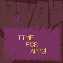 Writing note showingTime For Apps. Business photo showcasing The best fullfeatured service that helps communicate faster