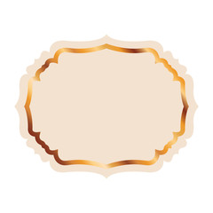 elegant frame golden isolated icon