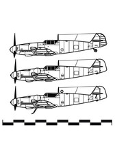 Messerschmitt Bf.109. Outline drawing