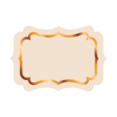 elegant frame golden isolated icon