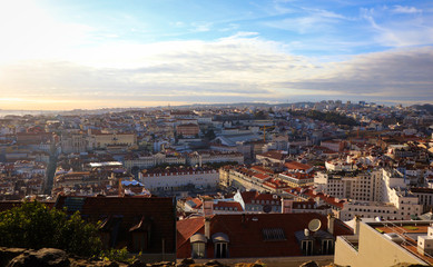 Fototapeta na wymiar Amazing top view from the city of Lisbon in Portugal