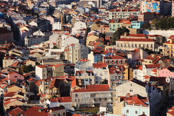 Amazing top view from the city of Lisbon in Portugal