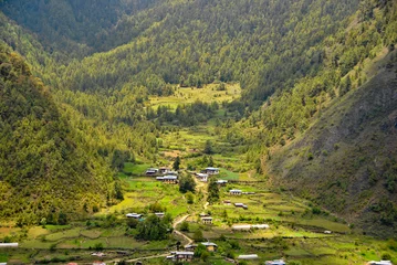 Fotobehang Haa, Ha, or Has is a town, and the seat of Haa District in Bhutan. Haa is situated in Haa Valley in the west of the Bhutan bordering Sikkim. © Mihir Joshi