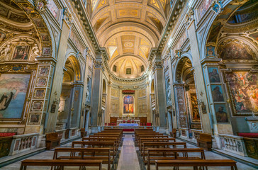 Obraz premium Interior sight from Church of Santa Maria in Monserrato degli Spagnoli, Rome, Italy.