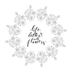 Card template with floral motif, lotus flowers decoration.