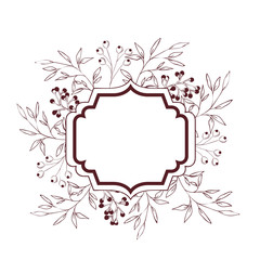 frame with plants and herbs isolated icon