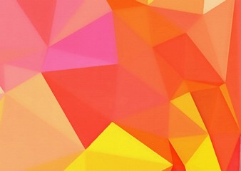 Abstract polygonal texture background. Colorful triangles geometric design. Unusual fashion style of low poly pattern.