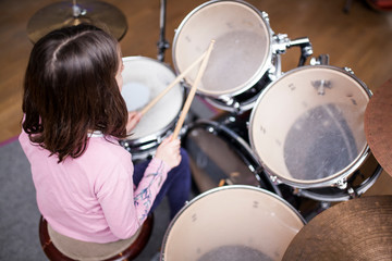 Fototapeta na wymiar Drum class in a music school