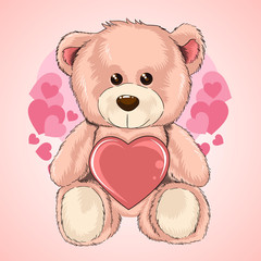 VALENTINE DAY LOVE TEDDY BEAR HEART