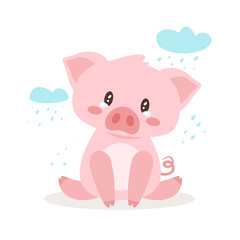 Obraz na płótnie Canvas Cute pink pig.