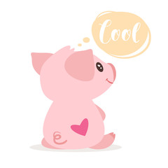 Cute pink pig.