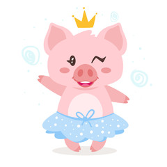 Cute pink pig.