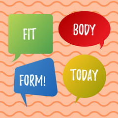 Conceptual hand writing showing Fit Body Form. Business photo text Perfect silhouette obtained by doing exercise and dieting