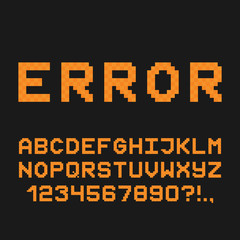 ERROR inscription. Pixel style font. Vector.