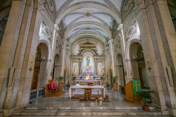 Interior sight from Church of Nostra Signora del Sacro Cuore in Piazza Navona, Rome, Italy.