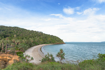 View of the reserve and the beach from the southernmost point of Koh Lanta island. Andaman Sea, Krabi Province