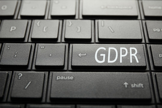 Button labeled GDPR on PC keyboard. General Data Protection Regulation.