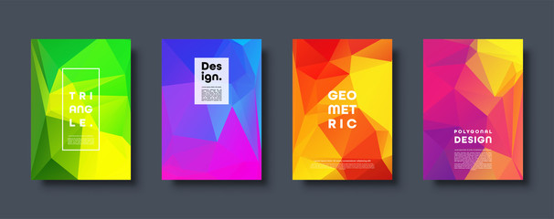 Triangle polygonal abstract background. Colorful gradient design. Low poly shape banner. Vector illustration.