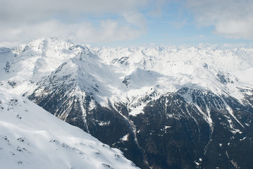Snow-white mountains of the Alps