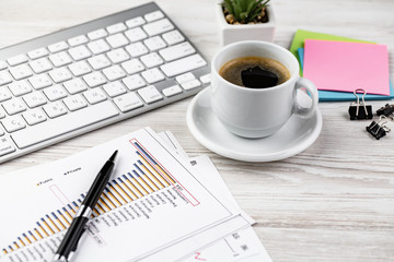 Accounting. Items for doing business in the office in the composition.