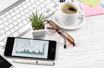 Accounting. Items for doing business in the office in the composition.