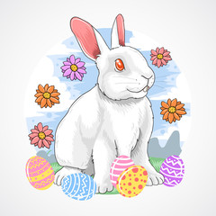 easter rabbit spring eps detail vector