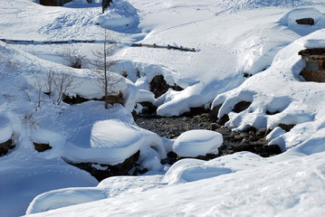 schnee wasser b&auml;chlein